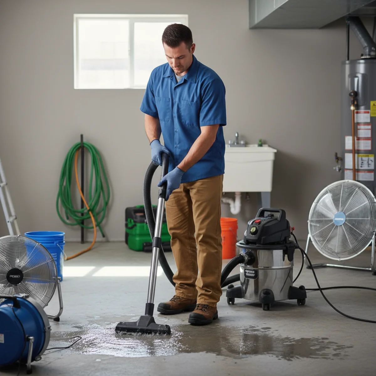Basement flood cleanup after pump failure