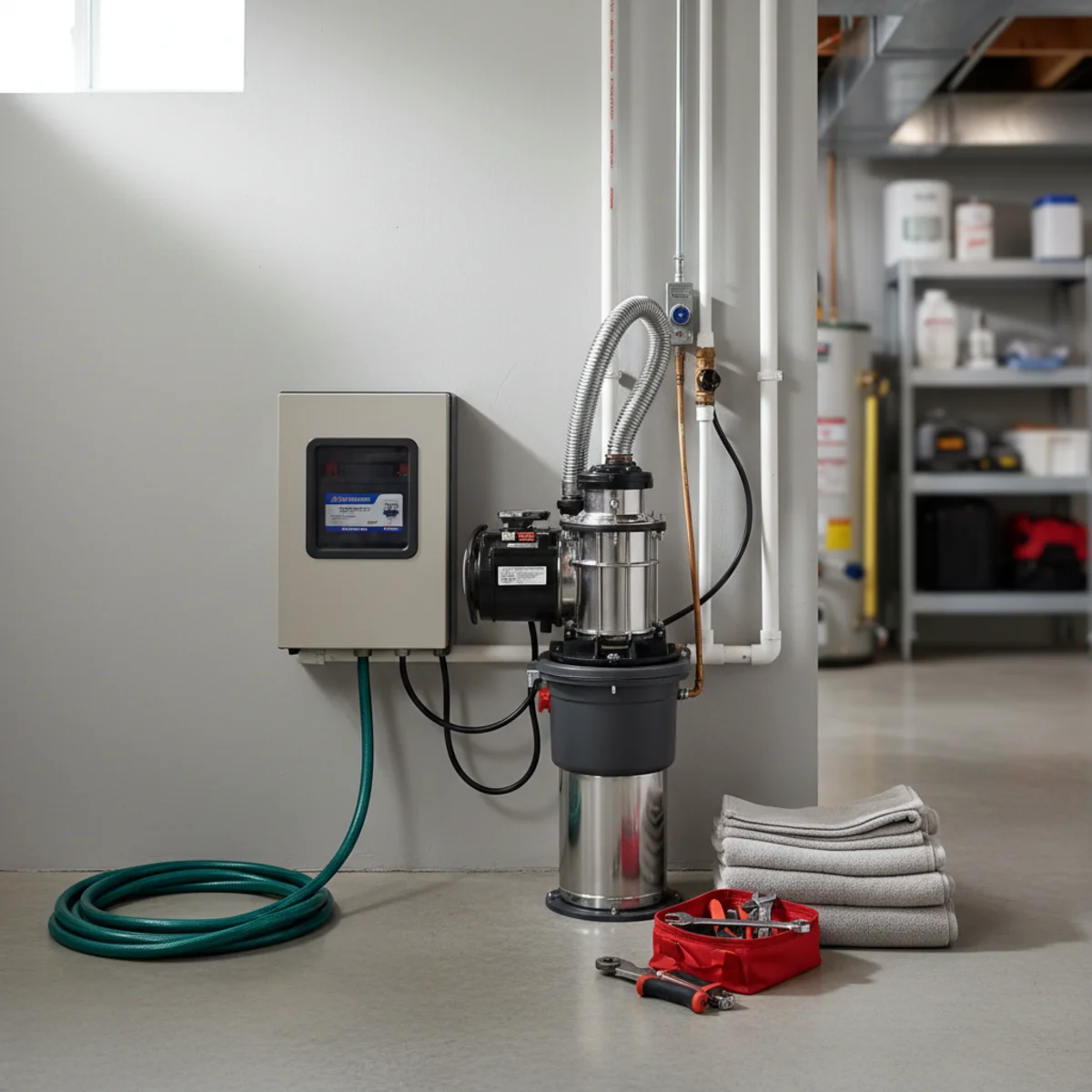 Battery backup sump pump system