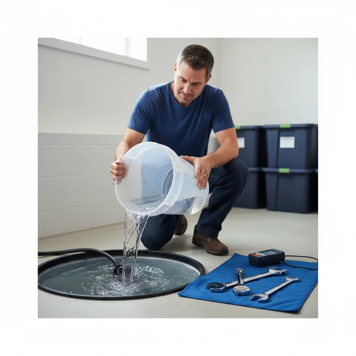 Testing a sump pump before a storm