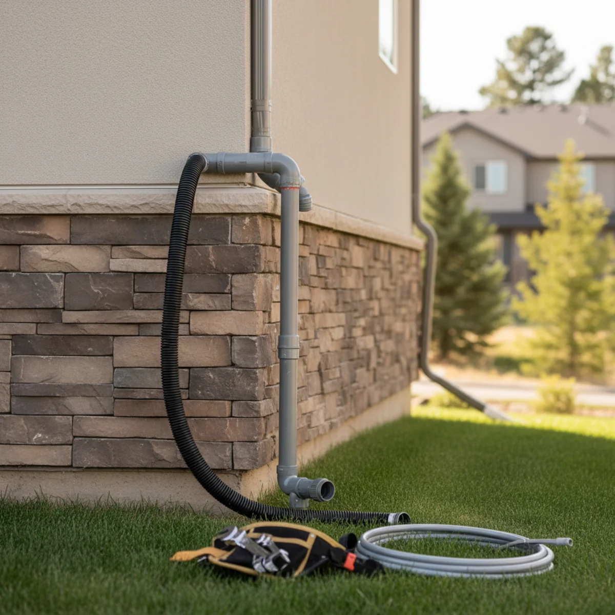 Sump pump discharge line options
