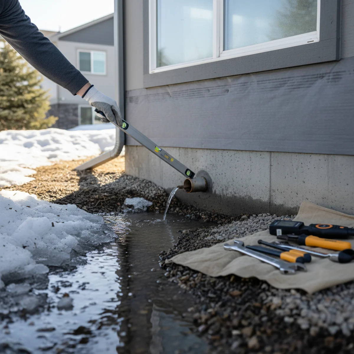 Colorado snowmelt and basement drainage