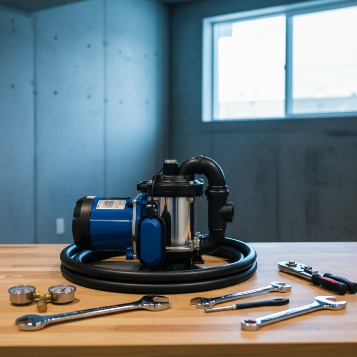 A neat arrangement of sump pump equipment for service in Littleton, CO