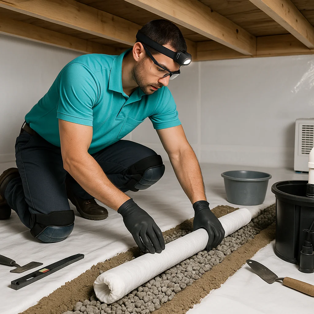 Crawl space drainage systems