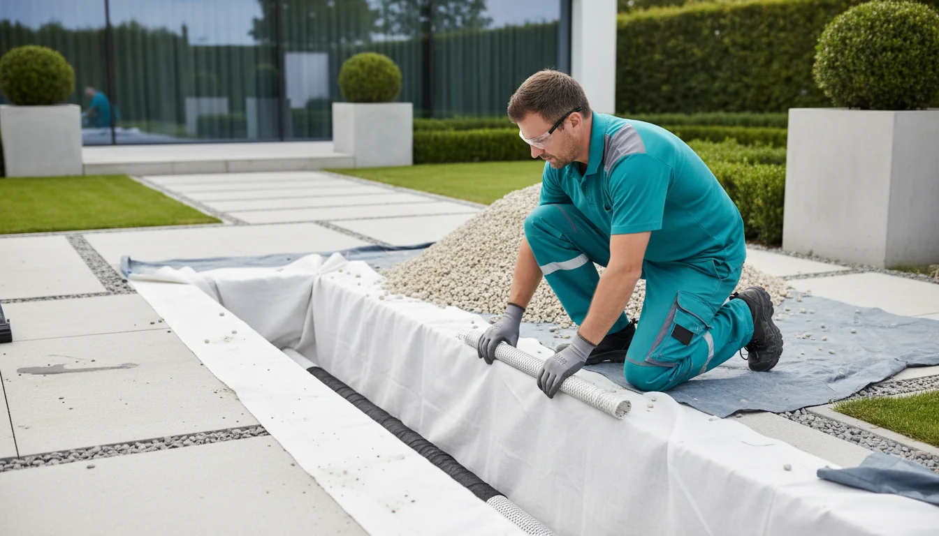 French drain installation
